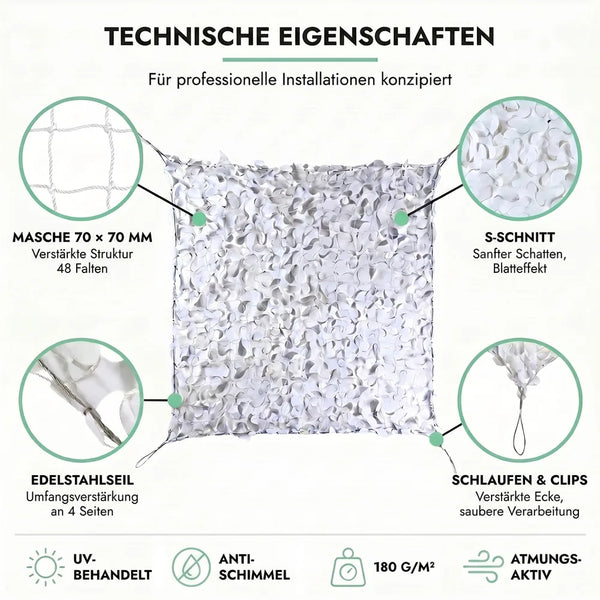 Tarnnetz mit Stahlseil