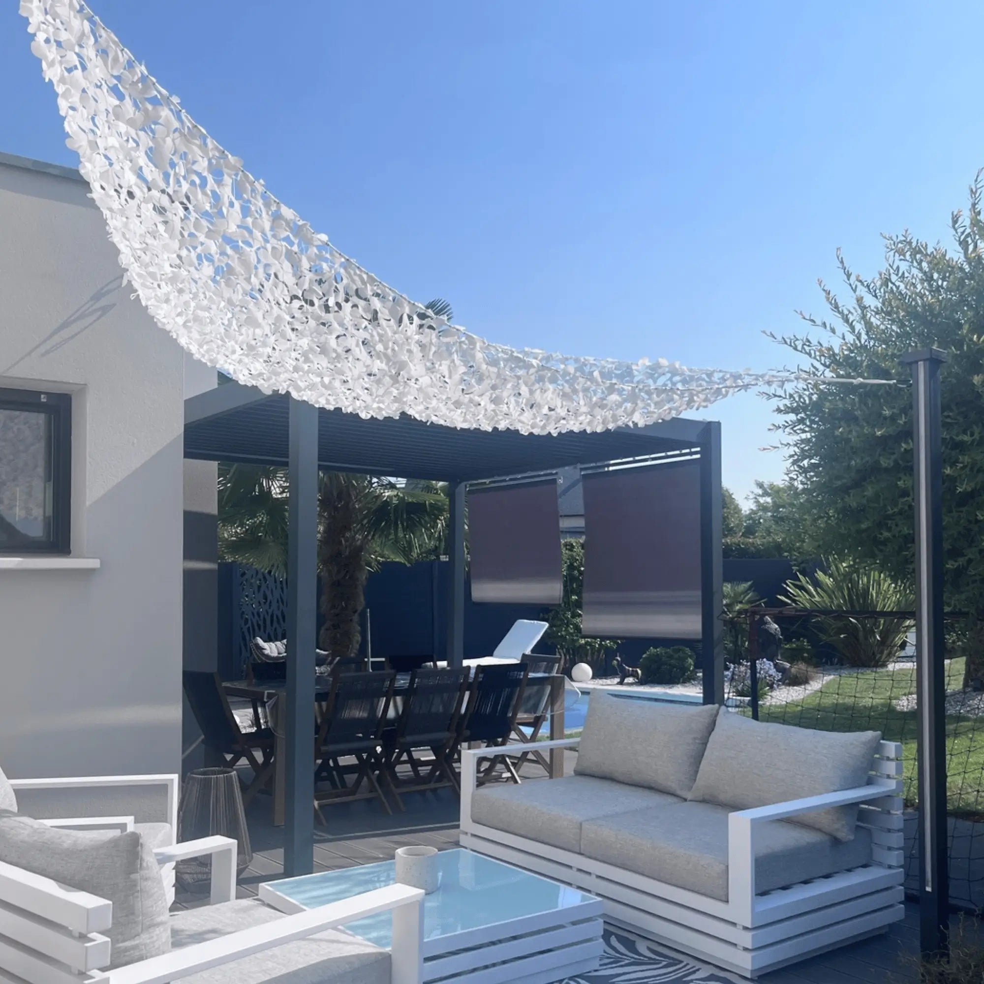 Tarnnetz Dreieck Weiß
